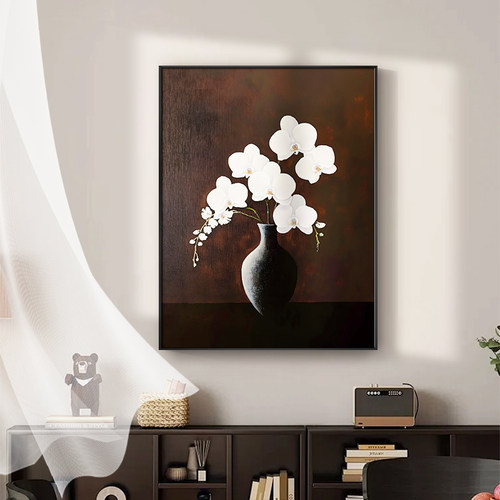 中古风玄关装饰画走廊过道法式覆古花卉壁画高级感小众艺术挂画