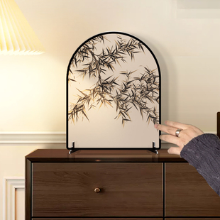 新中式 饰画摆件房间卧室床头柜墙壁挂画 餐厅桌面摆画中古风客厅装