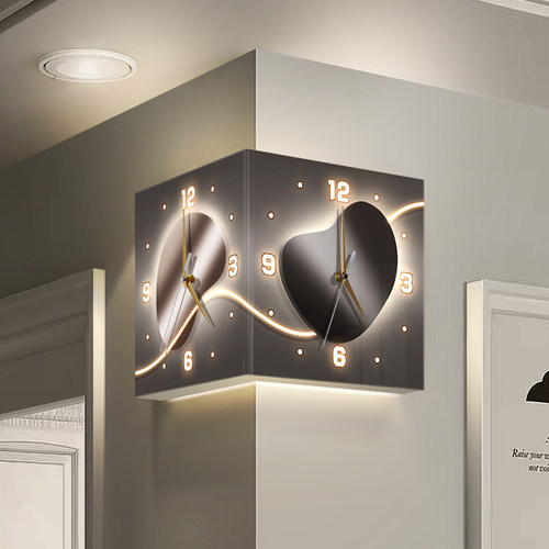 进口环保免打孔双面挂钟