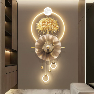 led壁画 画轻奢走廊尽头寓意好 画立体实物发 饰画 玄关发财树装