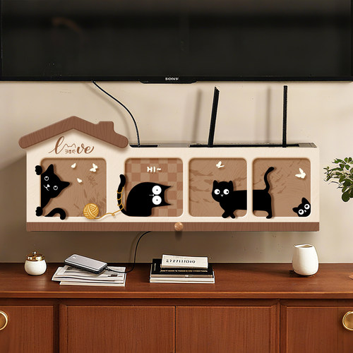 免打孔wifi路由器收纳盒放置架