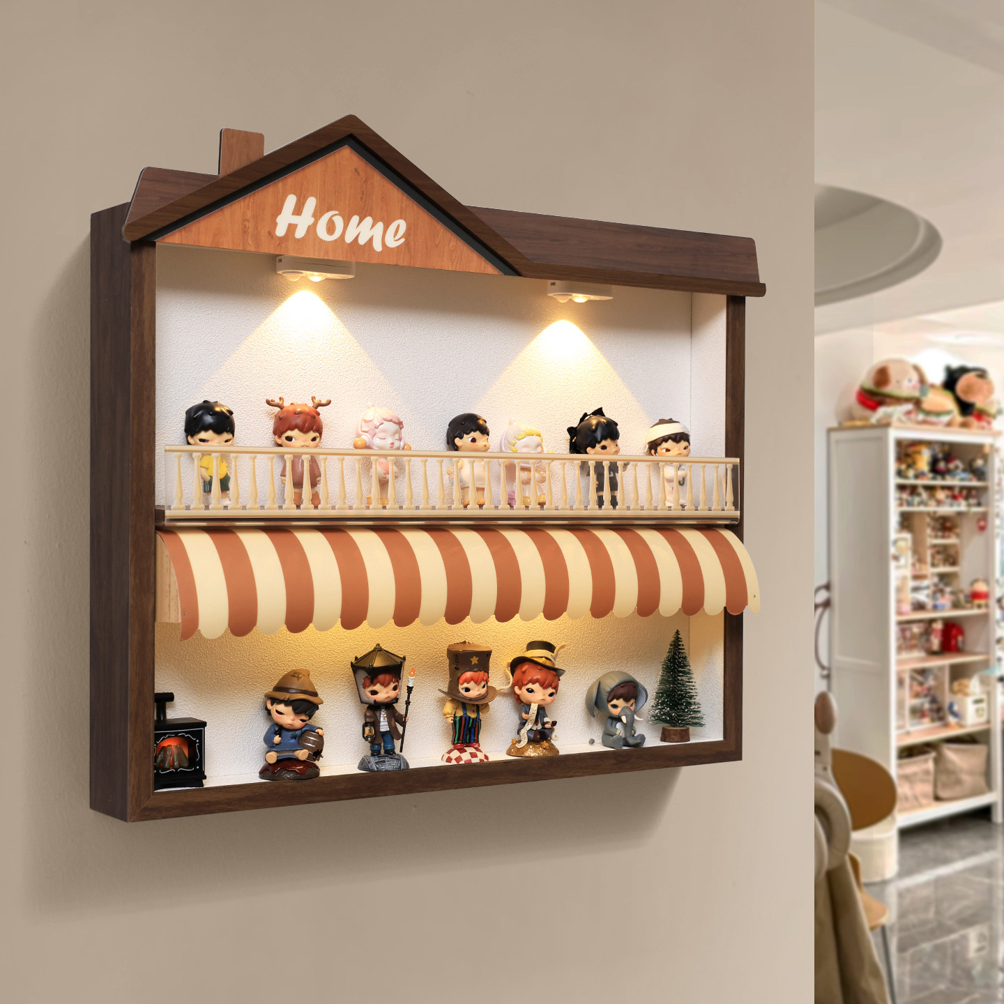 手办收纳盒上墙适用泡泡玛特盲盒置物架装饰画公仔展示陈列架挂画,收纳整理,手办收纳盒,淘宝优惠券,粉丝福利购,淘宝优惠卷