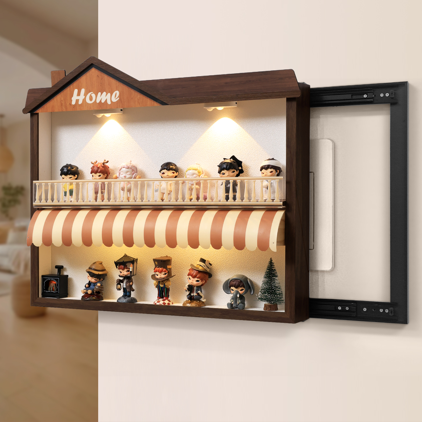 DIY泡泡玛特手办盲盒收纳电表箱