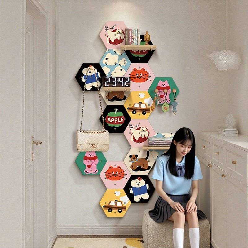 diy实木上墙洞洞板置物架