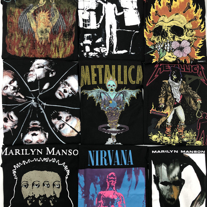 fog风格地球人vtg短袖metallica vintage古着宽松高街运动t恤美潮