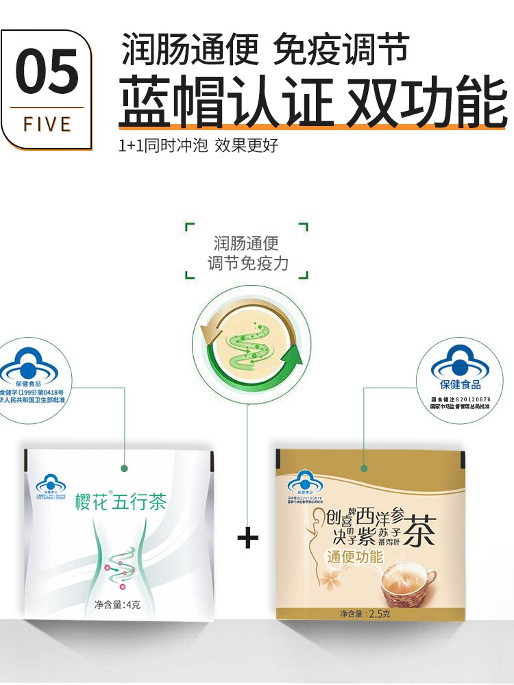 Sakura Five Elements Tea, genuine Laxative and defecating for Men and Women, brand American Ginseng, Cassia Seed, Senna Leaf Constipation and defecation Tea thumbnail 7