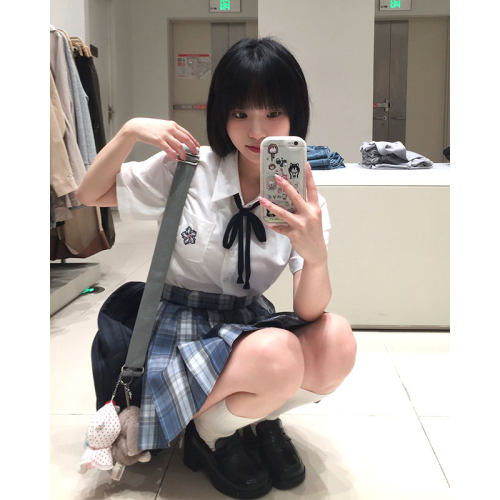 墨秋JK原创设计樱澜TR短袖衬衫女