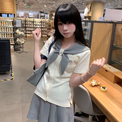 墨秋JK制服小杏栀兔耳套装