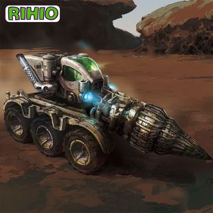 RIHIO无限深远国产1:60万能拼MM006穿山甲钻探机拼装玩具模型车子