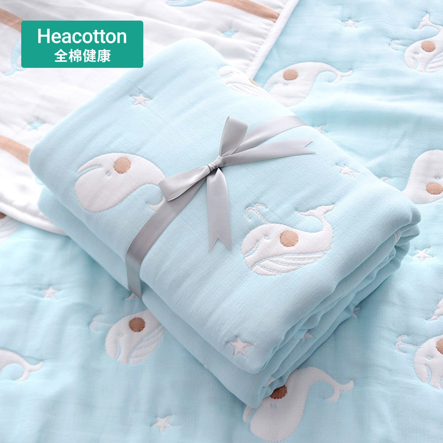 全棉官网新生婴儿十层纱布纯棉加厚儿童浴巾毛巾被宝宝幼儿园盖毯