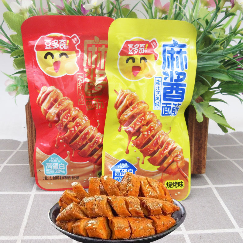 豆多奇麻酱面筋烧烤味香辣味手撕面筋散装即食北京风味解馋零食