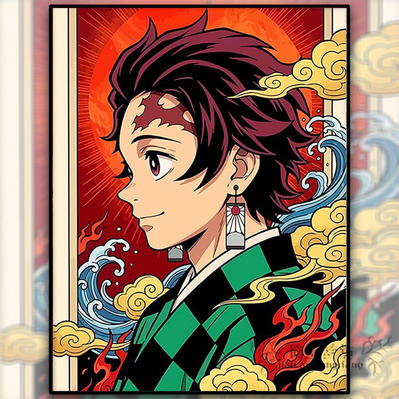 高端十字绣满绣2026新款卡通动漫人物灶门炭冶郎简单刺绣钻石贴画
