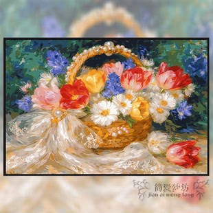 十字绣线绣小件奶油风花卉小幅初学者diy手工刺绣钻石画 2025新款