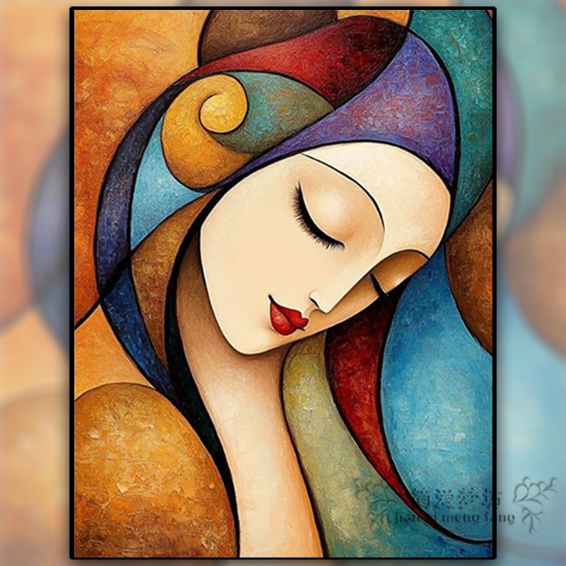 2025新款十字绣套件高颜值毕加索风美女手工初学简单刺绣钻石贴画
