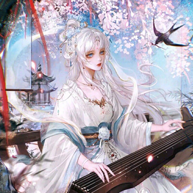 古风美女人物十字绣2023新款卧室国潮风钻石画点砖石贴绣手工贴钻