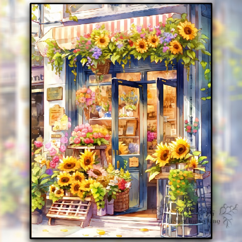 向阳花店向日葵十字绣2025新款线绣客厅餐厅植物花卉简单自己满绣