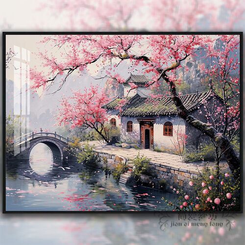江南水乡十字绣2026新款线绣风景小屋忆江南客厅清新自然小桥流水