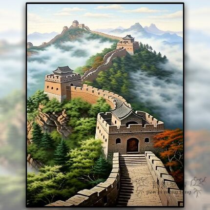 万里长城十字绣2026新款线绣客厅高端大气中国风中式风手工砖石画