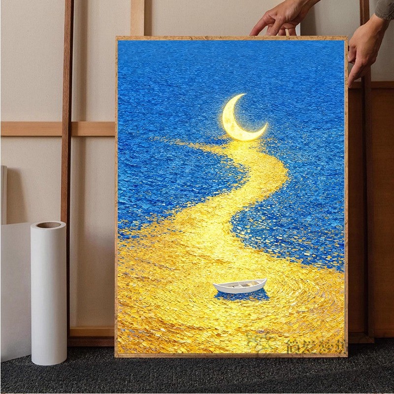 十字绣自己绣2025新款满绣海上升明月治愈系风景手工刺绣钻石贴画