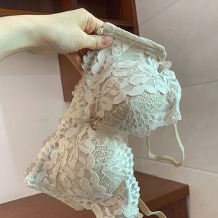 性感文胸内衣女士小胸聚拢蕾丝内裤 无钢圈上托提胸防下垂胸罩 套装