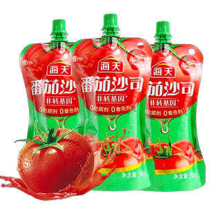 海天番茄沙司305g*3袋家用挤压瓶意面酱手抓饼番茄酱薯条挤挤装
