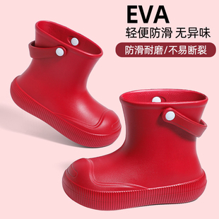 儿童雨鞋男女童宝宝雨靴小孩轻便加绒保暖冬幼儿园防滑防水鞋鞋套