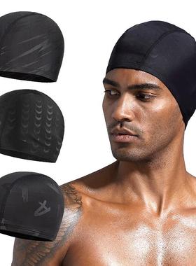 Shark Skin Fabric Swimming Cap Swiming Pool Protect Hair Ear