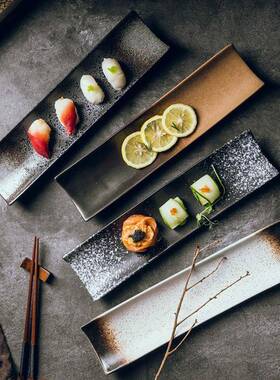 japanese tableware long plates ceramic sushi tray dish