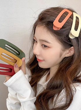 彩色磨砂大号发夹女侧边刘海夹前额碎发鸭嘴夹子洗脸化妆发卡头饰