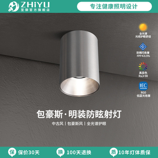 至御包豪斯明装 防眩射灯中古风全光谱护眼客厅小山丘镀镍射灯M011