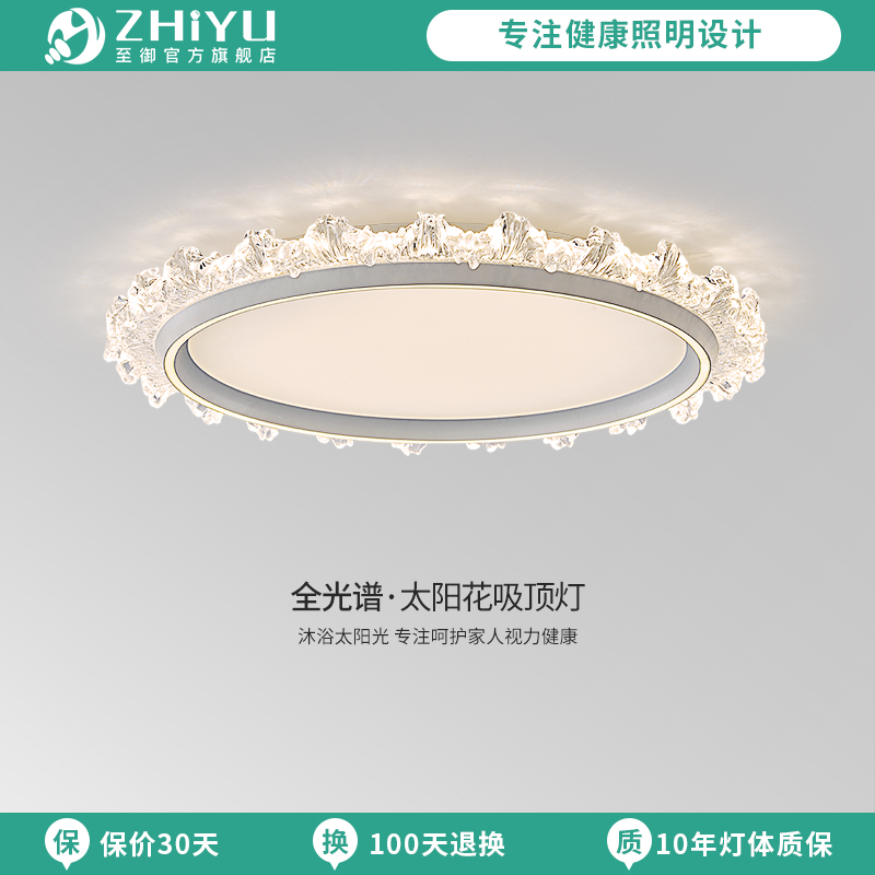 至御意式极简吸顶灯轻奢高端花形圆形卧室灯主卧顶灯现代简约灯具