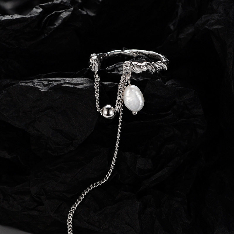 小众设计链条戒指925银ins女开口