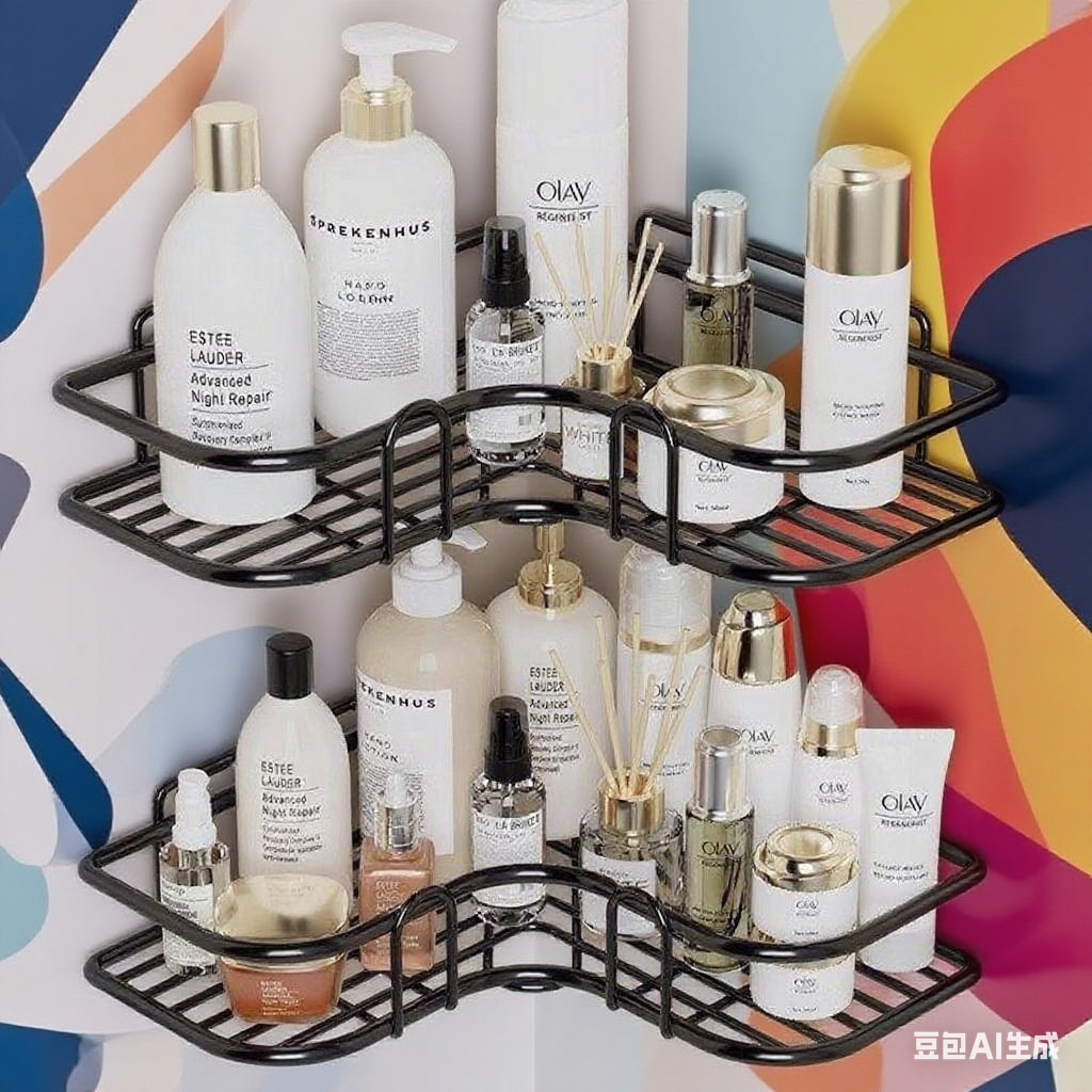 加粗卫生间置物架免打孔厨房角架洗漱台收纳架子壁挂浴室三角架