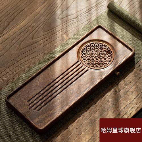 一人小茶盘胡桃木家用实木茶盘排水式小型壶承日式简约干泡台茶承