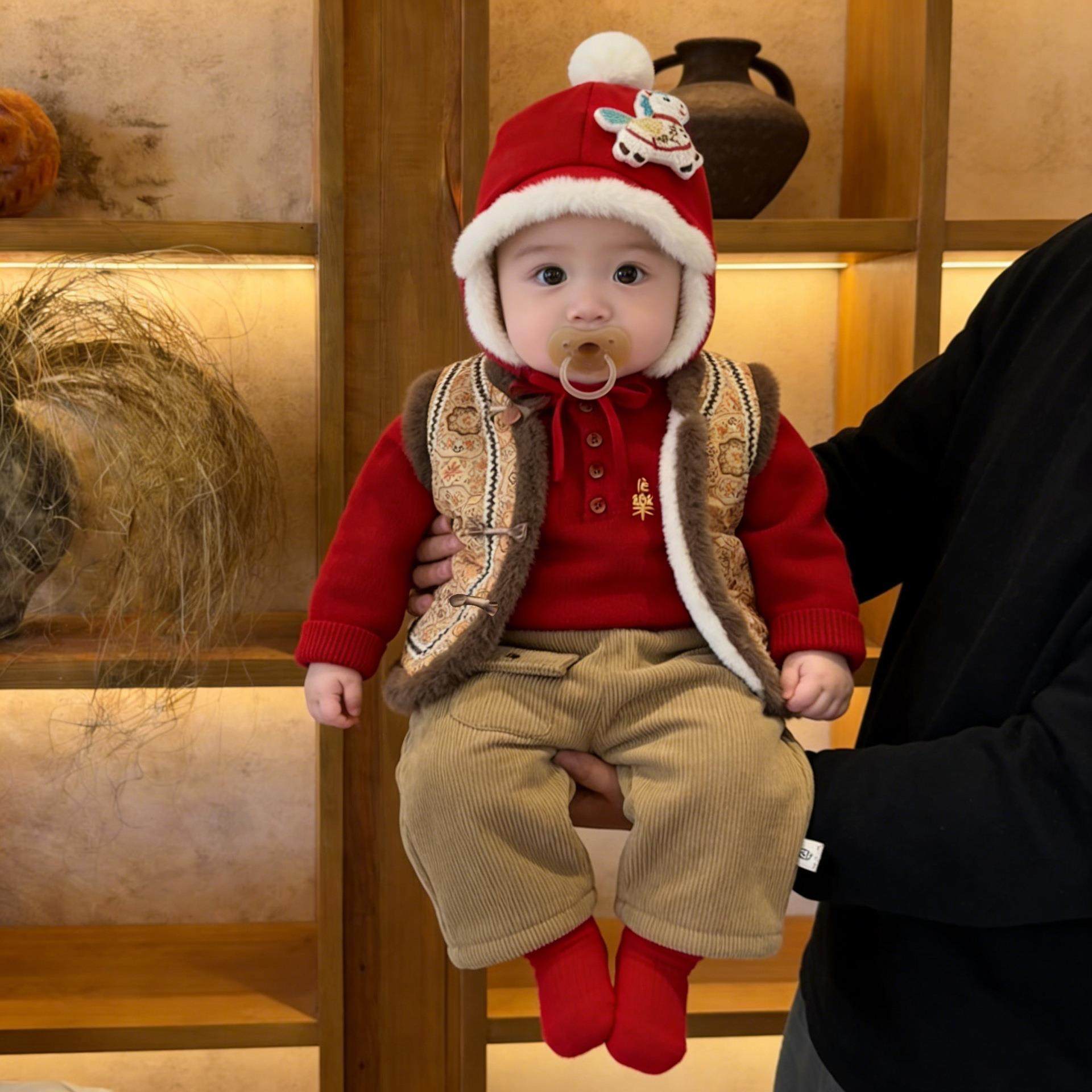 宝宝新中式拜年服套装冬季小童唐装夹棉加厚马甲婴幼儿保暖直筒裤,童装/婴儿装/亲子装,儿童运动套装,淘宝优惠券,粉丝福利购,淘宝优惠卷