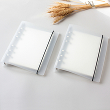 简约奇葩A6活页本外壳可拆卸活页夹PP磨砂半透明活页本绑带手账本外壳学生笔记本日记本横线方格空白网格本子