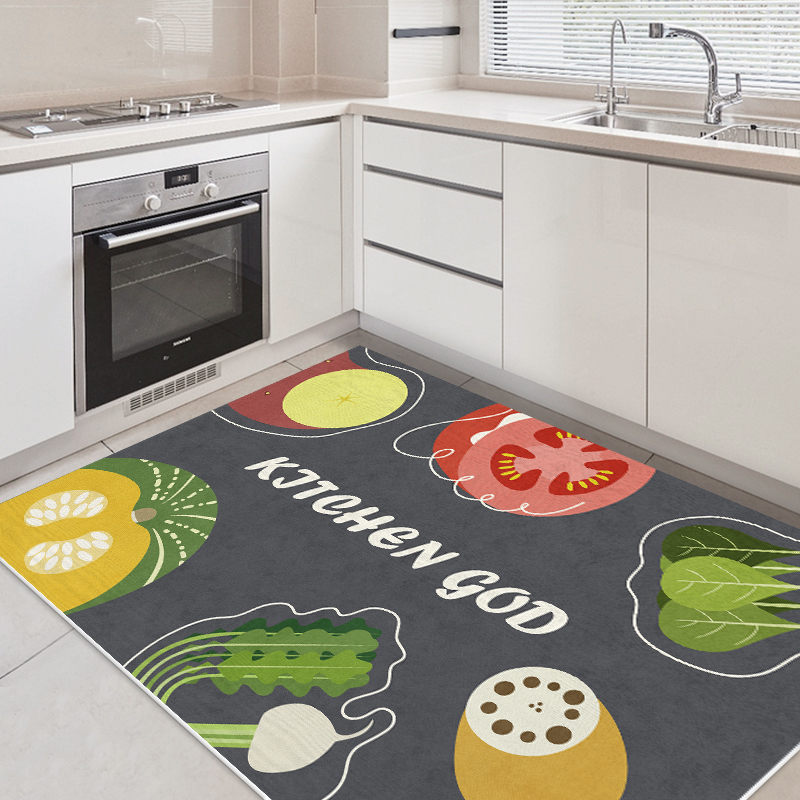 厨房地垫防滑防油可擦免洗地毯脚垫垫子防水pvc可擦耐脏整铺家用