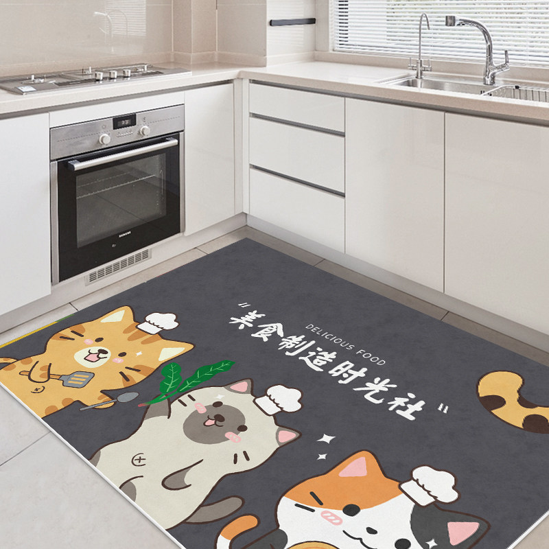 厨房地垫专用2023新款防滑防油可擦免洗pvc防水耐磨耐脏家用垫子