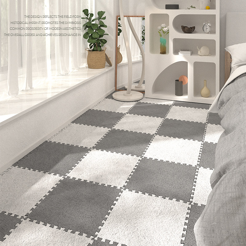 拼接地毯毛绒床边毯卧室ins风房间全铺可裁剪泡沫拼接免打理地垫,居家布艺,地毯,淘宝优惠券,粉丝福利购,淘宝优惠卷
