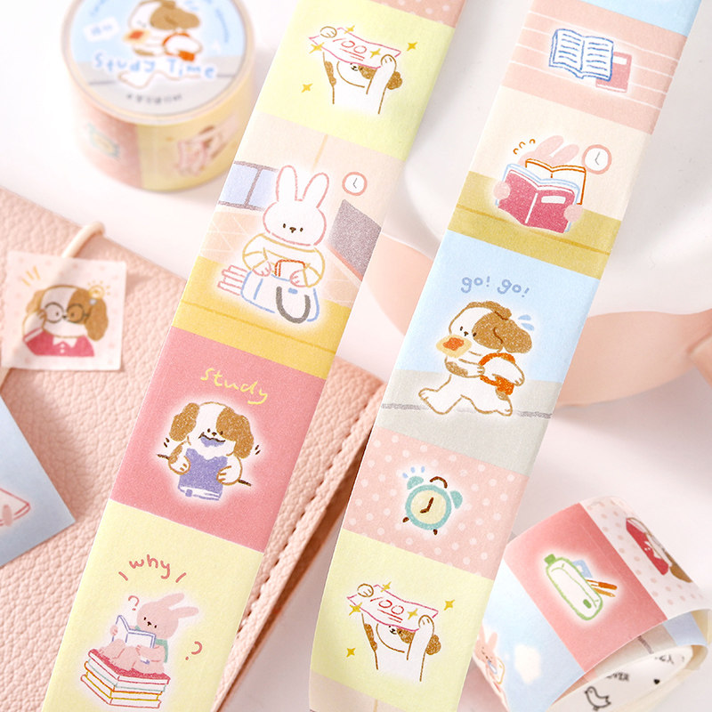 信的恋人 3cm模切和纸胶带《你好，我的搭子》可爱萌宠涂鸦风原创插画手帐胶带贴纸拼贴手账装饰咕卡素材,文具电教/文化用品/商务用品,和纸胶带,淘宝优惠券,粉丝福利购,淘宝优惠卷