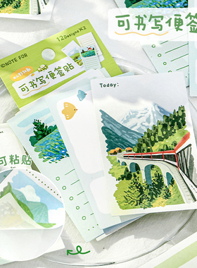 NOTE FOR 可书写便签贴《过路皆风景》文艺旅行风景月历todolist日程清单手帐便利贴diy素材牛皮纸手帐便签纸