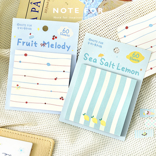 NOTE FOR 日系简约便利贴《午茶乐章》可爱文艺盐系格子手帐装饰拼贴素材留言备忘清单待办记录N次贴小条