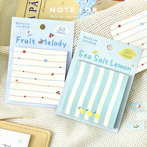 NOTE FOR 日系简约便利贴《午茶乐章》可爱文艺盐系格子手帐装饰拼贴素材留言备忘清单待办记录N次贴小条