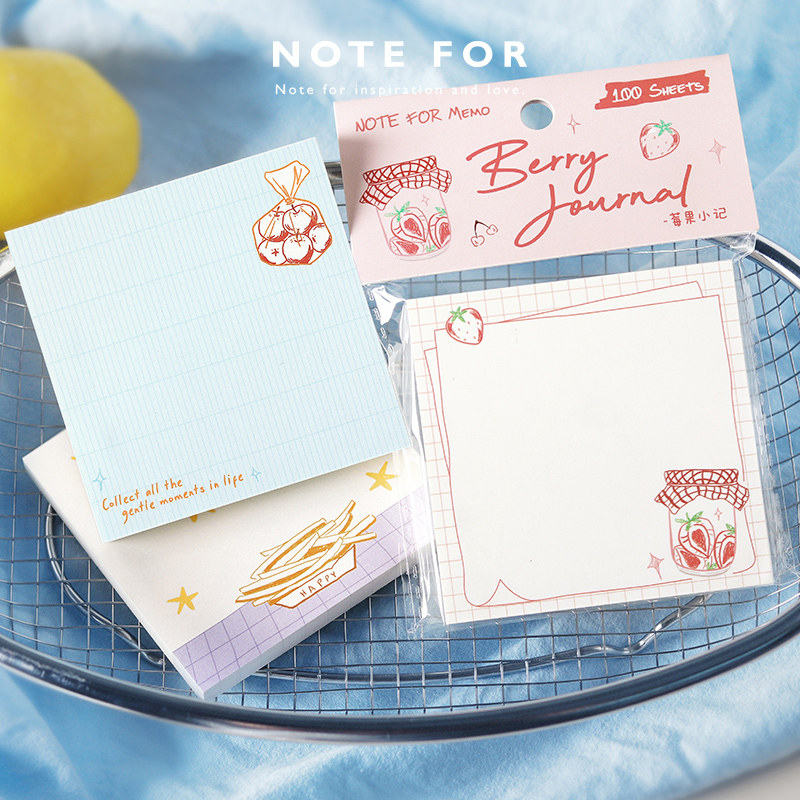 NOTE FOR 100张便签《轻描小食光》文艺法式速写线条手帐拼贴备忘记事DIY素材纸法式美味配方文艺速写素材