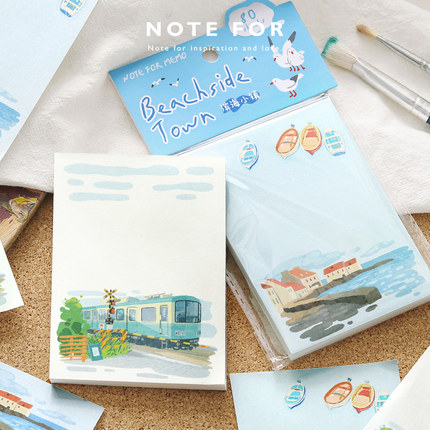 NOTE FOR 80张风景便签《现在就出发》清新文艺旅行风景花卉插画手帐拼贴备忘记事素材留言纸高颜值便条纸