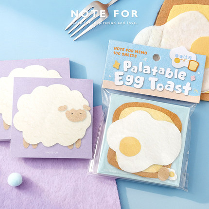 NOTE FOR 100张异形高颜值便签《毛毡小时光》仿真毛毡实物造型手帐素材纸备忘记事留言便签本可撕