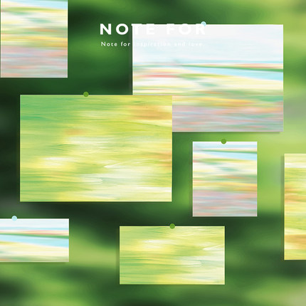 NOTE FOR 80张旋转动态便签《默许万物流动》文艺清新水彩画自然万花筒手帐装饰素材纸留言备忘记事便签纸