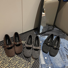 【花花推荐】TS2025时尚浅口毛呢加绒法式休闲小单鞋MTB57900A-X