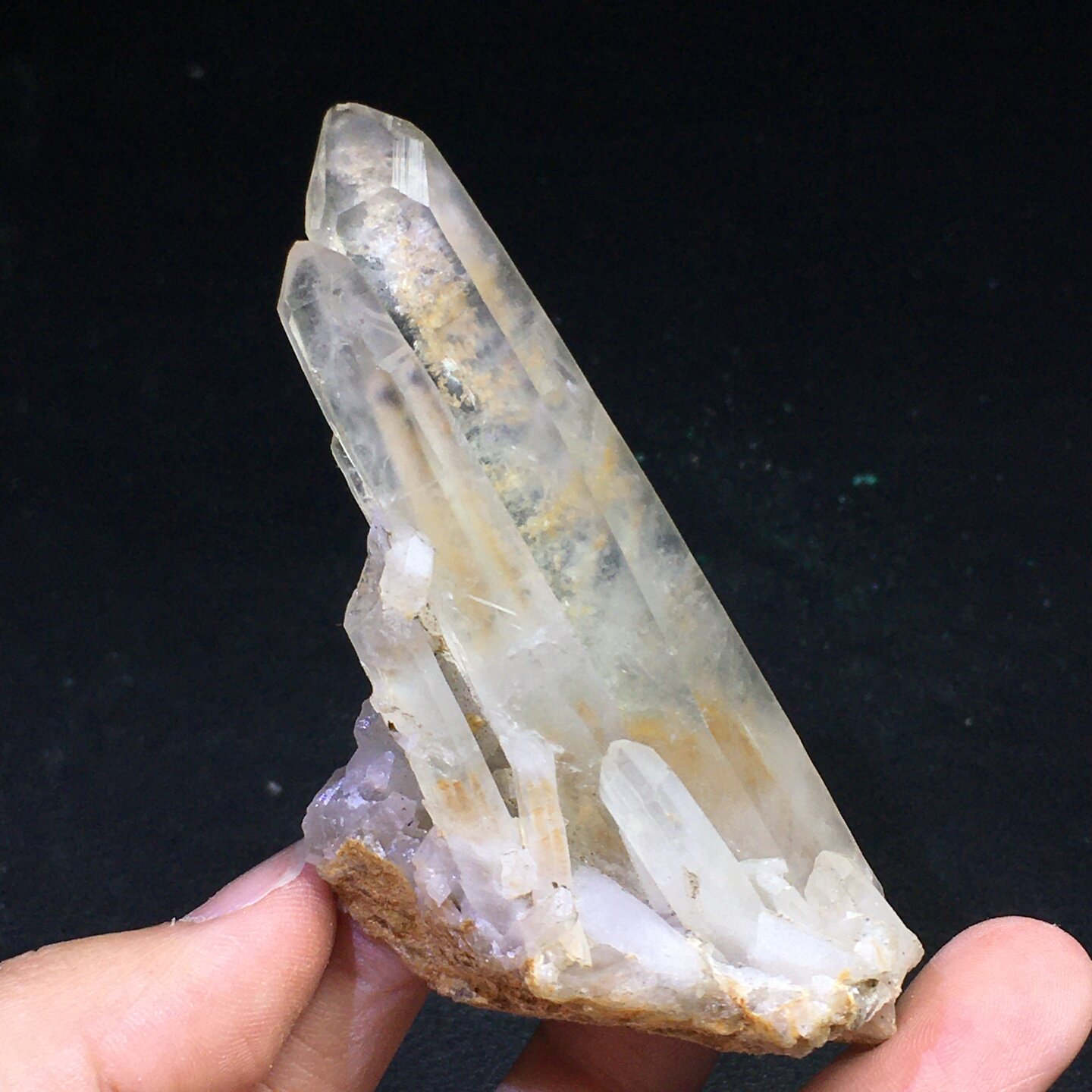 纯天然绿幽灵水晶柱原矿小摆件品
