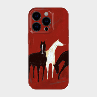 马到成功 适用iPhone16苹果17promax新年手机壳小米15华为mate80高级感小众pura70pro中国风艺术14全包软壳13